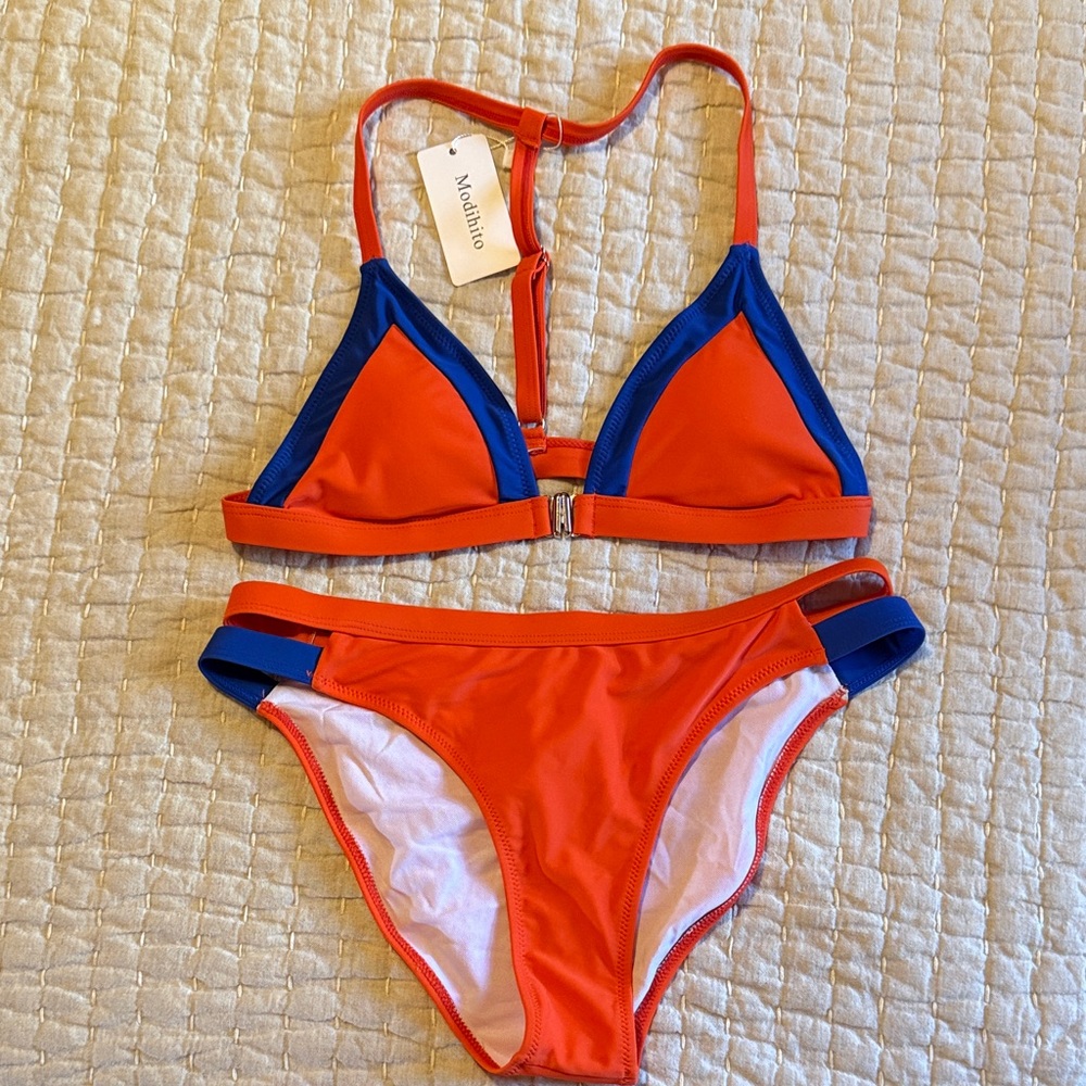 Red & Blue Triangle Bikini Set